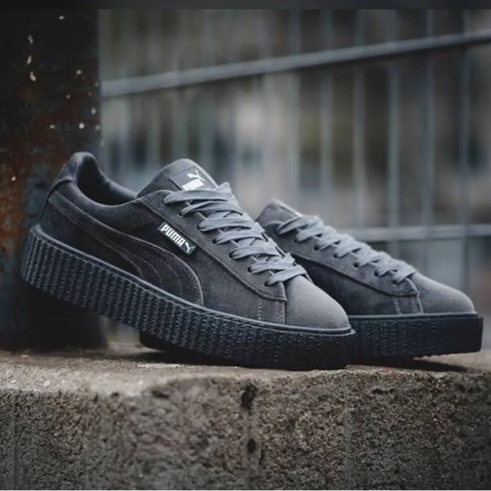 Puma x Fenty Limited Edition Velvet Creepers Platform Grey